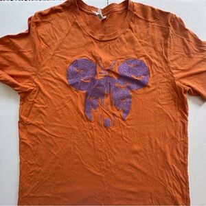 Disney Halloween Party Theme Orange Short Sleeve Shirt Purple Glitter Women’s 2X